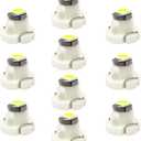WLJH 10x White T3 Neo Wedge 3030 SMD Chipest 8mm Base Led Car Instrument Cluster Dashboard Gauge Bulb HVAC AC Heater Climate Controls Lamps Switch Indication Interior Light Replacement