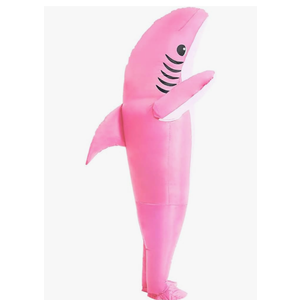 IHGYT Inflatable Shark Costume Air Blow up Jaws Jumpsuit Fancy Dress Funny Carcharias Suit for Cosplay Party