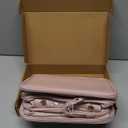 Travel Makeup Bag Women's Large Capacity Cosmetic Portable Organizer Large Opening Waterproof Storage Toiletry Bags Vertical Free-Standing Brush Holder for Easy Access Pink