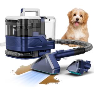 New Multi-Portable Carpet and Upholstery Cleaner, 21Kpa Carpet Cleaner Machine, Deep Stain Cleaning for Carpet, Car Seats, Pets, Couches, with Dual Brush & Large Removable Tank(Blue)