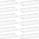 Lifewit Floating Shelves for Wall, 12 Pack Clear Acrylic Shelf 15" Room Decor for Bookcase/Vinyl Record Display/Photo/Picture in Bedroom, Living Room, Bathroom, Kitchen Storage and Organization