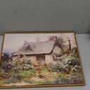 Gardenia Art Framed Old Cottage Wall Art Vintage Landscape Oil Painting Mountain Hut Blooming Wild Floral Canvas Print Country Aesthetic Decor Art for Bedroom Bathroom Living Room Home Dcor 12"x16"