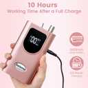 Delanie Professional Portable Electric Nail Drill Machine, 35000 RPM Rechargeable Cordless Nail Filer Electric Nail File Efle for Dip Powder Acrylic Gel Nail, Salon Nail Tool, Rose Gold