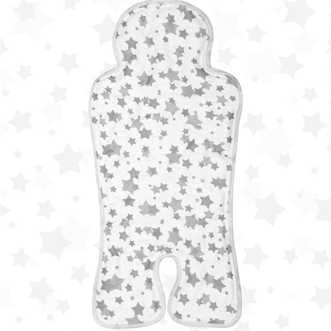 Pinkunn Gel Car Seat Baby Cooling Pad for Summer Breathable Stroller Cooler Pad Multifunctional Carseat Cooling Mat for Baby Child Dining Chair Safety Seat Stroller(Gray,Star)