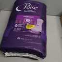 Poise Overnight Incontinence & Postpartum Pads for Bladder Leaks, 8 Drop Extra Coverage, 36 Count