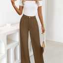 ZESICA Women's Wide Leg Dress Pants 2026 High Waisted Business Casual Palazzo Pants Work Office Slacks Trousers (Brown, S)