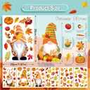 2 x Fall Gnome Window Clings, 93Pcs Thanksgiving Gnome Clings Fall Leaves Window Decals Stickers for Glass Windows for Thanksgiving Autumn Home Party Windows Decorations