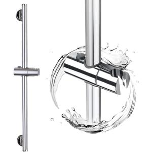 Chrome Shower Slide Bar, Bathroom Shower Slide Bar with Adjustable Handheld Shower Holder, Stainless Steel Slide Slide Bar Wall Mount