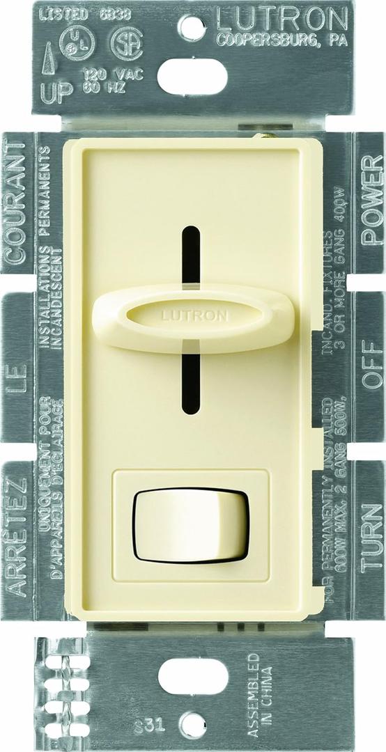 Lutron SELV-303P-AL Skylark 300-watt 3-Way Electronic Low-Voltage Dimmer, Almond, 1-Pack