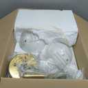 Modern Hanging Light Fixture Pendant Lighting for Kitchen Island Mid Century Gold Pendant Lights with Globe Milky White Glass Pendant Light for Bedroom Bathroom Entryway (3 Pack)