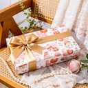 Merture Valentines Pink Gnome Wrapping Paper Roll - 17 In x 32.8 Ft (46.5 sq.ft.ttl.) - Adorable Gnome, Heart and Rose with Gold-Printed Valentines Day Lettering Design for Romantic Celebrations, Weddings, Bridal Showers, Anniversary for Women, Girlfriend, Wife, Lover
