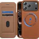 ATATOO for iPhone 17 Pro Max Case with Card Holder (Store 2 Cards), [Compatible with MagSafe] & RFID Blocking, 360 Full Body Protection Wallet Magnetic Leather Case for iPhone 17 Pro Max 6.9", Brown