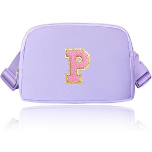 Janhavi Fanny Packs for Girls,Fanny Pack Letter,Personalized Gifts for Women, Girl, Wife, Mother-in-Law, Mini Waist Pack with Adjustable Strap for gift ideas, Birthday Gift, s,-Lavender P