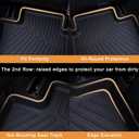 Large Cargo Mat for 2026 Hyundai Palisade,TPE All Weather Protection Car Trunk Mat Custom Fit for 2026 Hyundai Folding Cargo Liner Accessories - Black