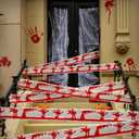 Halloween Decorations Creepy Blood Bandage, Haunted House Decor Scary Gauze Bandage, Crime Scene Props for Mummy, Cosplay Parties and Door Curtains(Palm Pattern,131ft)