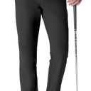 Men's Tall Golf Pants 32"/34" 36"/38" Stretch Work Dress Pants Lightweight Quick Dry Casual Trousers with Pockets (Black, 34Wx32L)