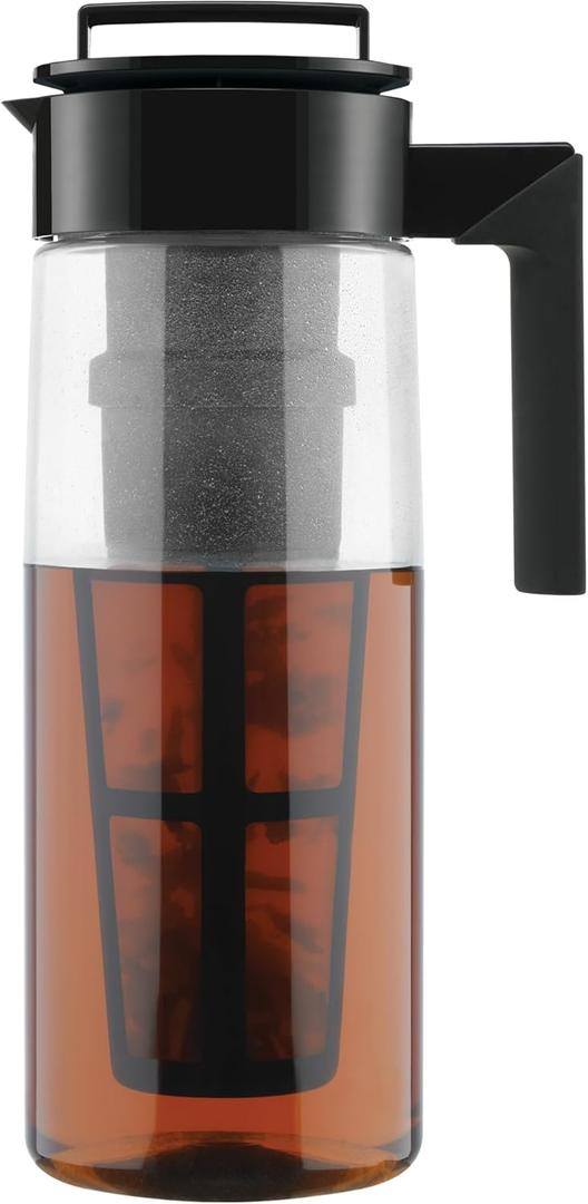 Takeya Flash Chill Iced Tea Maker - Airtight & Durable Iced Tea Maker Jug with Silicone Carry Handle - Leak-Proof & Lightweight Tea Infuser with Patented Flash Chill Technology - 2 Quart, Black (64 Ounces) Takeya Flash Chill Iced Tea Maker - Airtight & Durable Iced Tea Maker Jug with Silicone Carry Handle - Leak-Proof & Lightweight Tea Infuser with Patented Flash Chill Technology - 2 Quart, Black (64 Ounces)