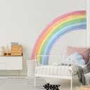 55"x63" Large Rainbow Wall Stickers, Mural Watercolor Half Rainbow Wall Decals Peel and Stick Vinyl Wall Art Decor for Girls Bedroom Kids Nursery Living Room Playroom Toddler