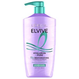 L'Oreal Paris Elvive Hyaluron + Pure 72H Rehydrating Conditioner for Oily Hair, Hair Conditioner with Salicylic and Hyaluronic Acid, 28 Fl Oz