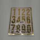 Tenare 96 Pieces 8 Set Reflective Mailbox Numbers Vinyl Waterproof Numbers 0-9 Self Adhesive for Outside Signs Door Trucks Address Trash Cars Home Business(3 Inch,Gold in White)