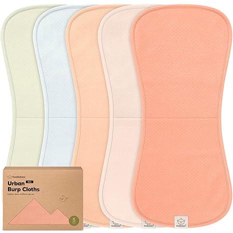 KeaBabies 5-Pack Organic Burp Cloths Baby Girl, Boy - Extra Large, Absorbent Baby Burp Cloths,Soft Burping Cloths for Babies,Newborn Burp Clothes,Cotton Burp Rags,Neutral Thick Burp Cloth (Flora Dew)