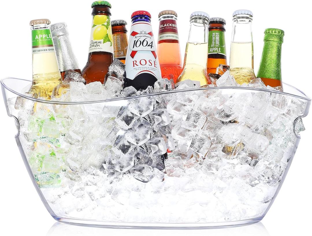 Ice Bucket, Acrylic Ice Bucket for Parties, Mimosa Bar Supplies, Beverage Tub for Champagne Beer, Sparkling, Wine, Cocktails(7L-Clear) (1pcs)