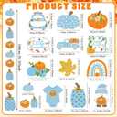 12 Pack Fall Little Pumpkin Party Hanging Decorations Blue Little Pumpkin Baby Shower Decorations Fall Truck Gnome Maple Leaf Hanging Swirl for Boy Harvest Paper Cutouts for Autumn Birthday (Multi Color)