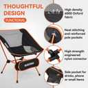 MARCHWAY Ultralight Folding Camping Chair, Heavy Duty Portable Compact for Outdoor Camp, Travel, Beach, Picnic, Festival, Hiking, Lightweight Backpacking (Orange)