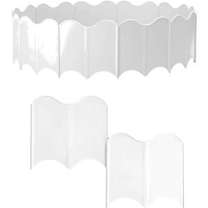 20PCS Interlocking Landscape Garden Lawn Yard Edging Border, Plastic Decoration Landscaping Edging, Flexible Fence Border for Gardens, Courtyards, Parks, Landscape (White)