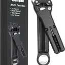 7 In 1 Jar Opener Bottle Opener and Wine Opener for Seniors with Arthritis, Weak Hands, Multi Retractable Magnetic Can Opener, Original Kitchen Lid Opener Tool (Black)