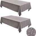 Fitable Faux Linen Tablecloths for Rectangle Tables: Water & Stain Resistant Farmhouse Table Cloth, Washable Burlap Textured Table Covers for Kitchen Dining Party(2 Pack, 60x102 Inch, Stone)