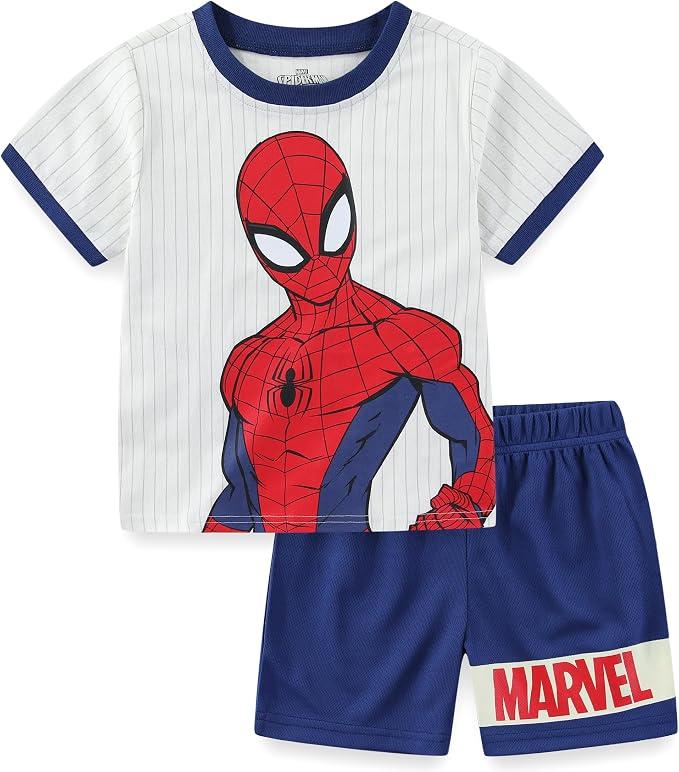 Marvel Spider-Man Boys Short Sleeve T-Shirt and Shorts Set for Toddler and Big Kids, Size 4