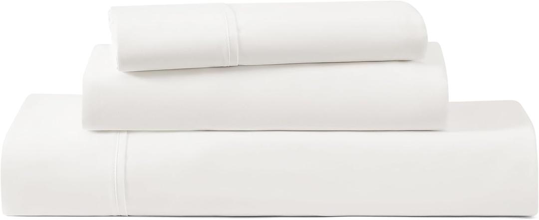 UGG Hedi Twin XL Sheet Set 3-Piece Luxury Cooling Sheets Deep Pockets Premium Bedding with 1 Pillow Sham Hypoallergenic Machine Washable Soft Lightweight Bed Set for Dorm or Kids Bed, Twin XL, White