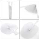 Coloch 48 Pack Folding Paper Hand Fans with Plastic Handle, Plain White Round Party Fans Pocket Fan for Wedding, Party Favor, Celebration, Home Decoration