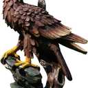 Eagle Statue Brown Resin Bird Sculpture Bald Eagle Statue for Outside Patriotic Decor Outdoor Eagle Figurine Garden Indoor Home Decorative Supplies (8.27 * 4.64 * 11.73in)