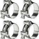 T-Bolt Hose Clamps 304 Stainless Steel (32-35mm 4-Pack) - Heavy Duty Adjustable Clamp for Automotive, Plumbing & Industrial Pipes - Corrosion Resistant, Secure Seal