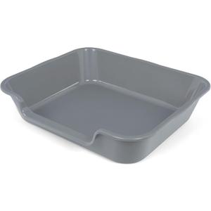 1 Pack of Extra Large Cat Litter Box (ABS Material), Low Entry Senior Litter Pen for Geriatric Kitty Big Cats, Jumbo Pet Safe Litter Boxes Tray for Indoor Pets Potty (Gray, 24" L x 20" W) (Large (Pack of 1), Dark Gray)