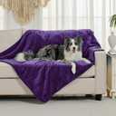 Waterproof Blanket for Bed Couch Sofa, Soft Liquid Pee Proof Pet Blanket for Dog Puppy Cat, Reversible Sherpa Fleece Furniture Protector (Dark Purple, 60x80 inches)