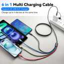 6 in 1 Multi Charging Cable, 2Pack 10Ft USBC Multi Chargers for All Devices Braided USB A/C to Lightning/Type C/Micro USB Ports Universal Charger Cord for iPhone Series/Samsung/Tablets/PS and More