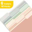 SUNEE File Folders, 18 Pack Manilla Folders 8.5 x 11, Colored Folder Office Organization Home School Folders for Documents Files Paper, 6 Pastel Colors