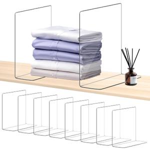 Shelf Dividers for Closet Organization: Durable Clear Acrylic Divider Organizer for Shelves - Vertical Adjustable Shelving Separators for Clothing Purse