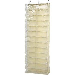 Door Hanging Storage With 26 Compartments Shoe Organizer, Non-woven Fabric Shoe Rack 62.99 x 22 x 6.3 Inches, Shoes, Sneakers and Home Accessories (Yellow)