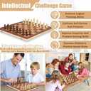 Magnetic Wooden Chess Board Set - 3-in-1 Game Combo: Chess, Checkers, and Backgammon, Travel Chess Board Game Luxury Gift with Storage