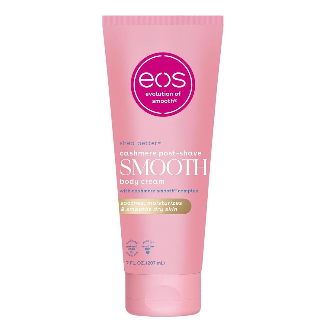 eos Cashmere Skin Collection Post-Shave Smooth Body Cream- Vanilla Cashmere, 72-Hour Hydration, Nourishing, Body Care, Shea Butter, 7 fl oz (7 Ounce (Pack of 1)