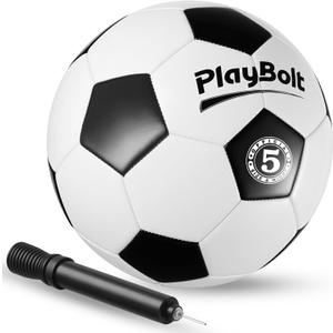 Soccer Ball Size 2/3/4 or 5 - Premium PVC Leather Cover - Youth Soccer Balls with Pump - Sports Training, Practice, Match & Game Ball for Kids, Toddlers, Teens & Adults (Pack of 1 or 4)