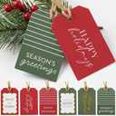 Beautiful Christmas Gift Tags - 48 Quality Craft Labels with Rope for Personalizing Your Holiday Presents - Spread Joy and Cheer with These Festive Christmas Name Tag Stickers