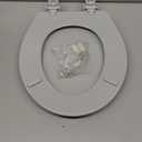 Mayfair Cameron Silver Toilet Seat, Non Slip Heavy Duty Wood, Easy Clean, Made in USA, Round