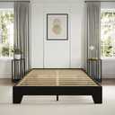 Boyd Sleep Lugano Platform Bed Frame - Modern Minimalist Design, Solid Wooden Slat Support, No Box Spring Needed, Easy Assembly, Noise-Free Construction, Sleek Bedroom Furniture, Black, Full