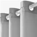 Furlinic No Hook Stall Shower Curtain,Light Grey,36" Wide Waterproof Polyester Fabric Bathroom Curtains,Hotel Style with 4 Built-in Grommets,Machine Washable,36x72 Inch