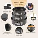 122PCs Cake Pan Sets for Baking, 7/8/9 Inch Round Cake Pans, Nonstick Springform Cake Pans, Cheesecake Baking Pans with 100 Pcs Piping Bags, 16 Pcs Nozzles, 3 Pcs Scrappers